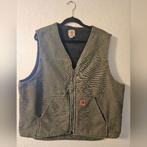 Carhartt Khaki Sherpa-Lined Work Vest